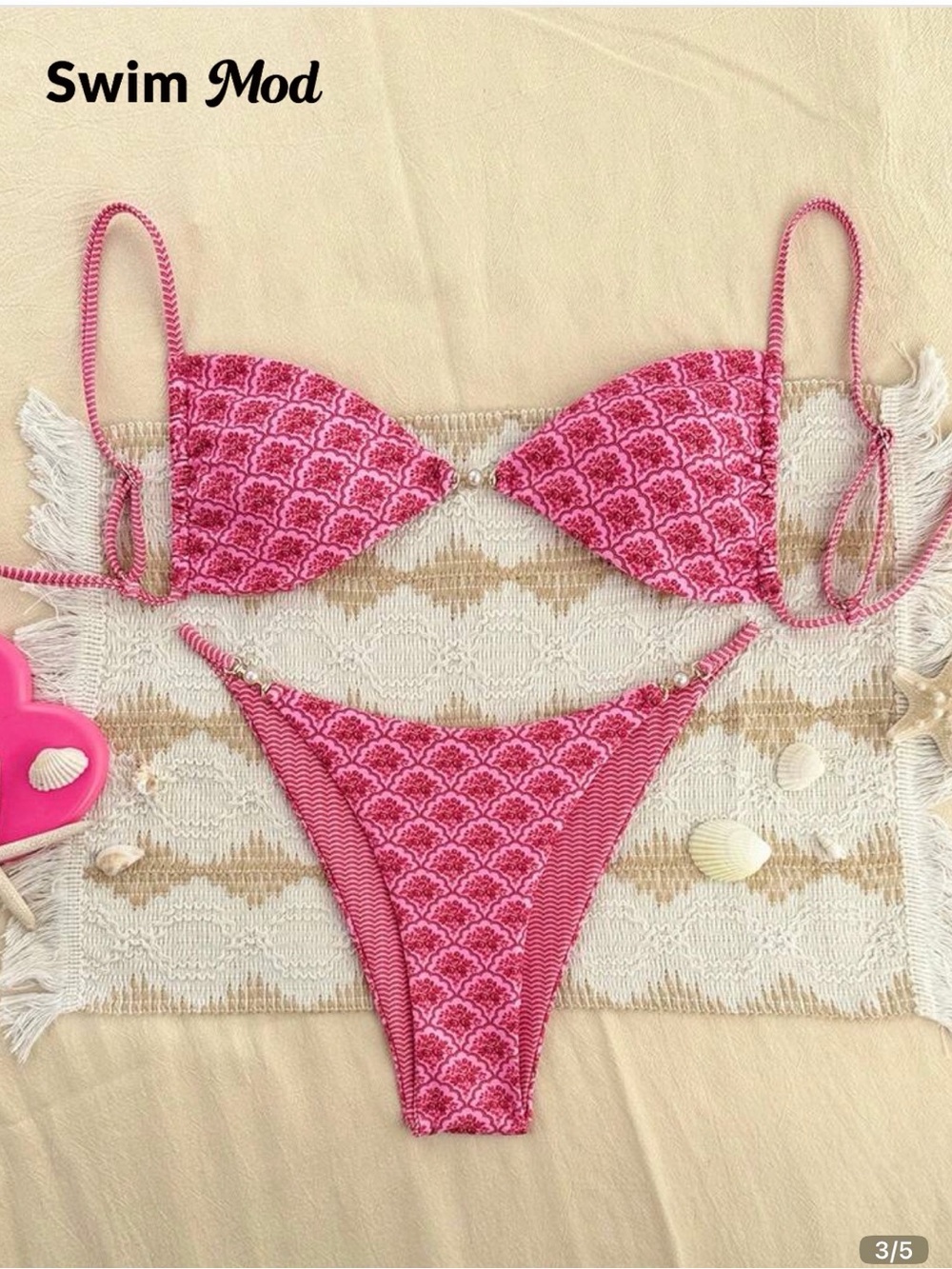 Pink Printed Bikini Set - Picture 2 of 2